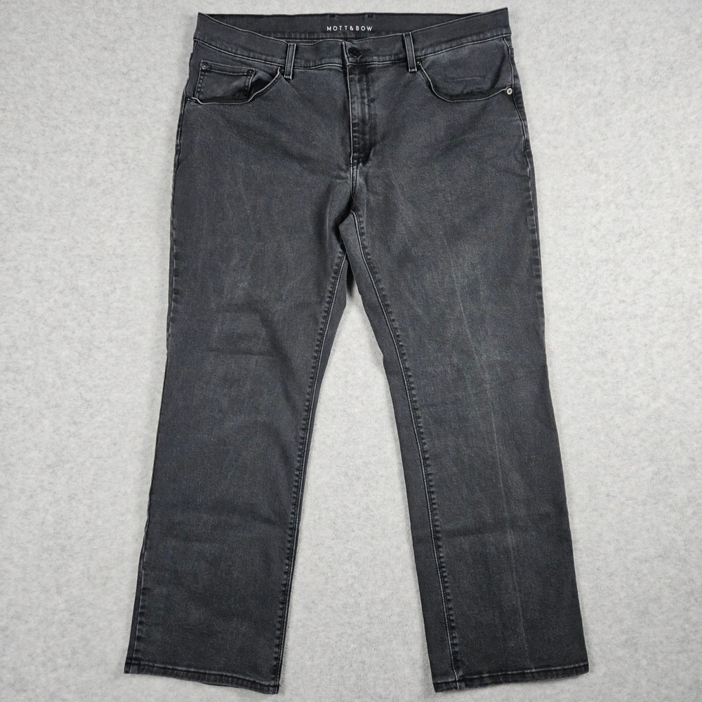 Mott & Bow (Men's 36x30) Charcoal Gray Jeans Straight Leg‎ Denim Stretch Pants